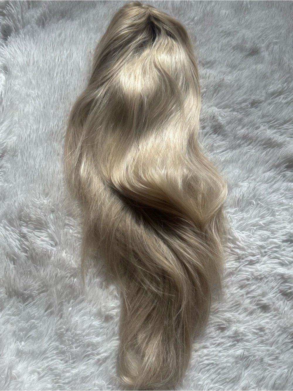 Ash Blonde Long Wave Women’s synthetic wig Hairpiece - Natural Shine